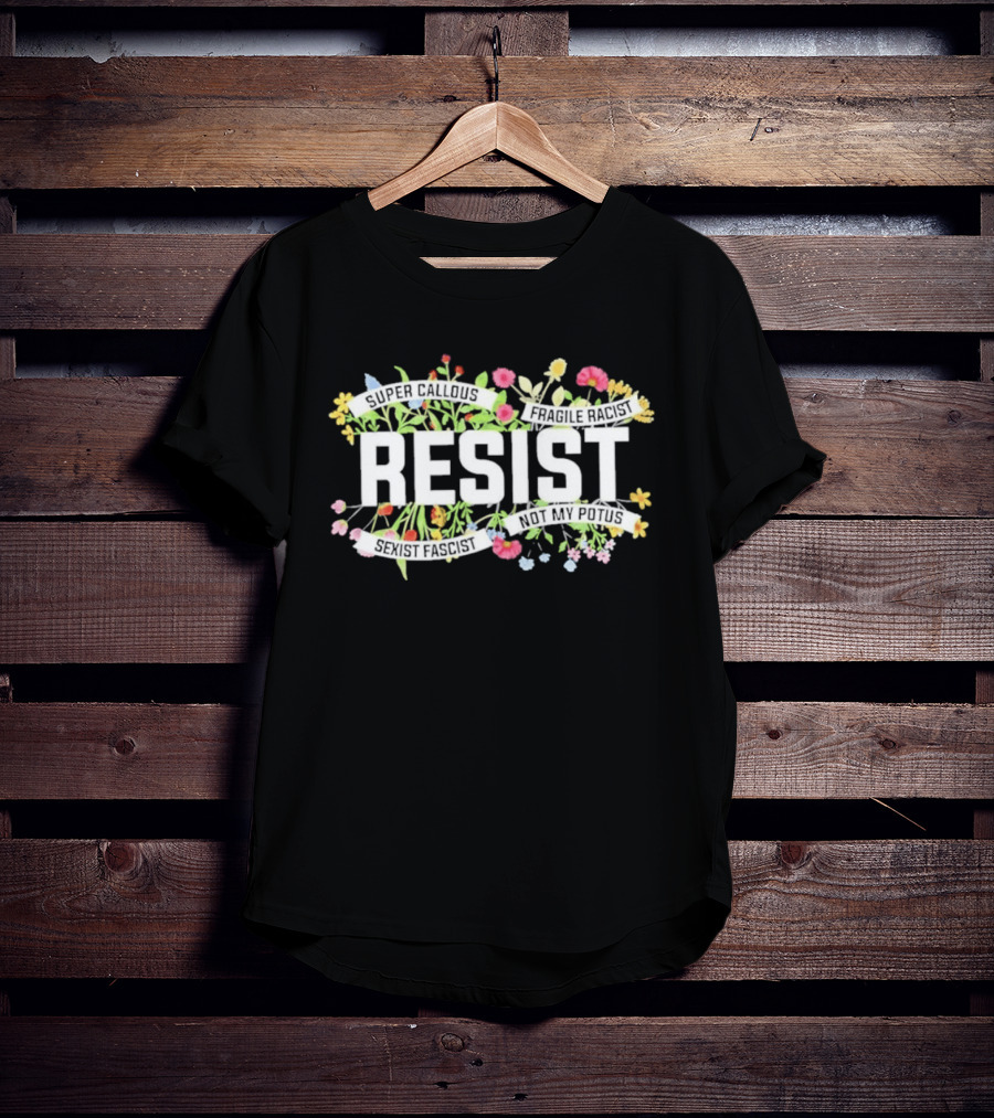 RESIST Floral Blooms With Vibrant Flowers T-Shirt