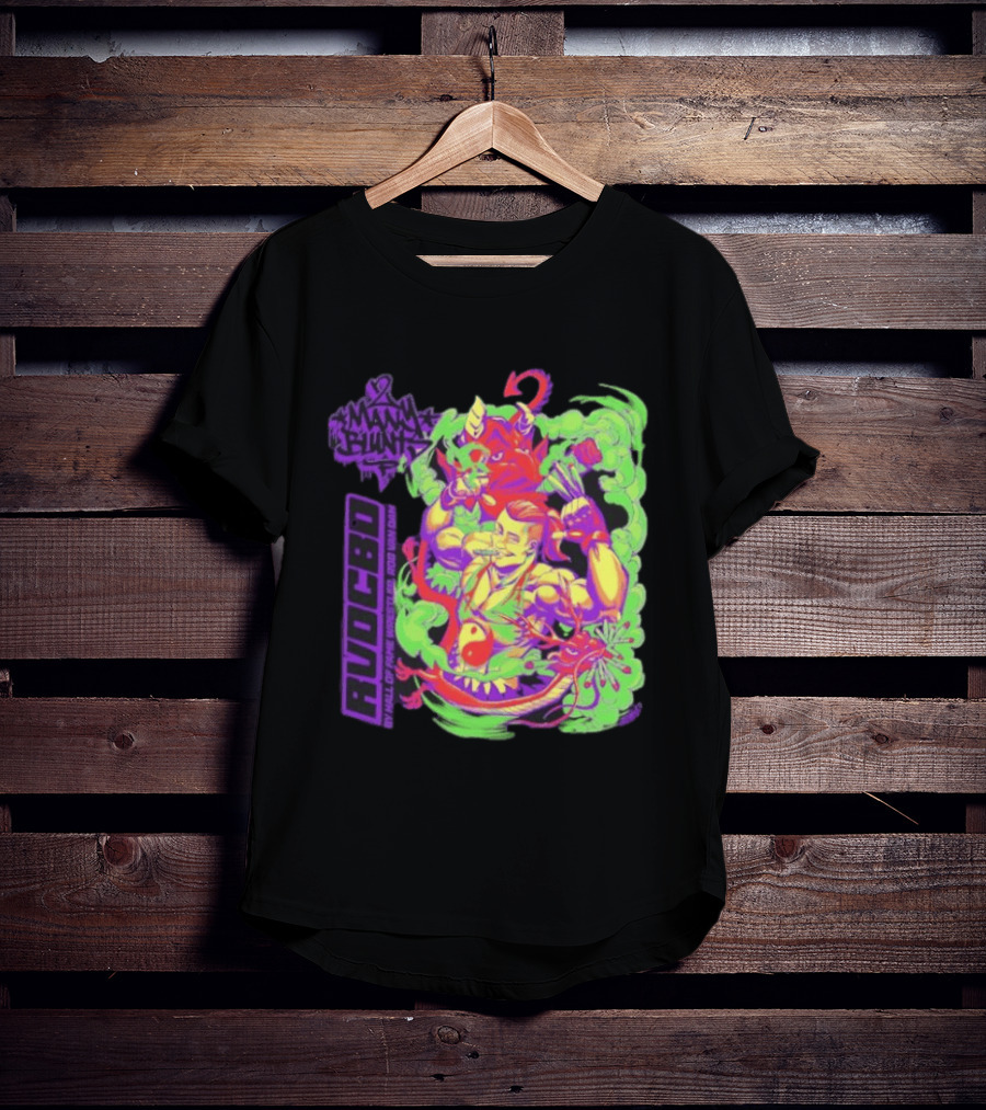 Rob Van Dam 2 Many Blunts RVD CBD Hall Of Fame Wrestler Psychedelic Smoke Dragons T-Shirt