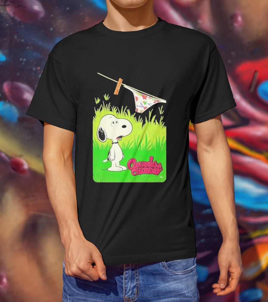 Snoopy Caramelos De Cianuro En Español Classic Cartoon And Rock Band Fusion T-Shirt