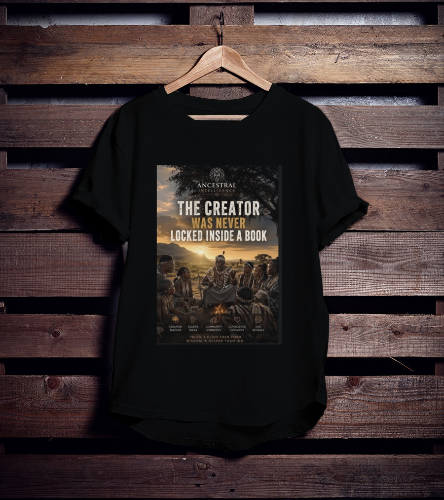 Ancestral Intelligence The Creator Was Never Locked Inside A Book Wisdom Inspirational T-Shirt