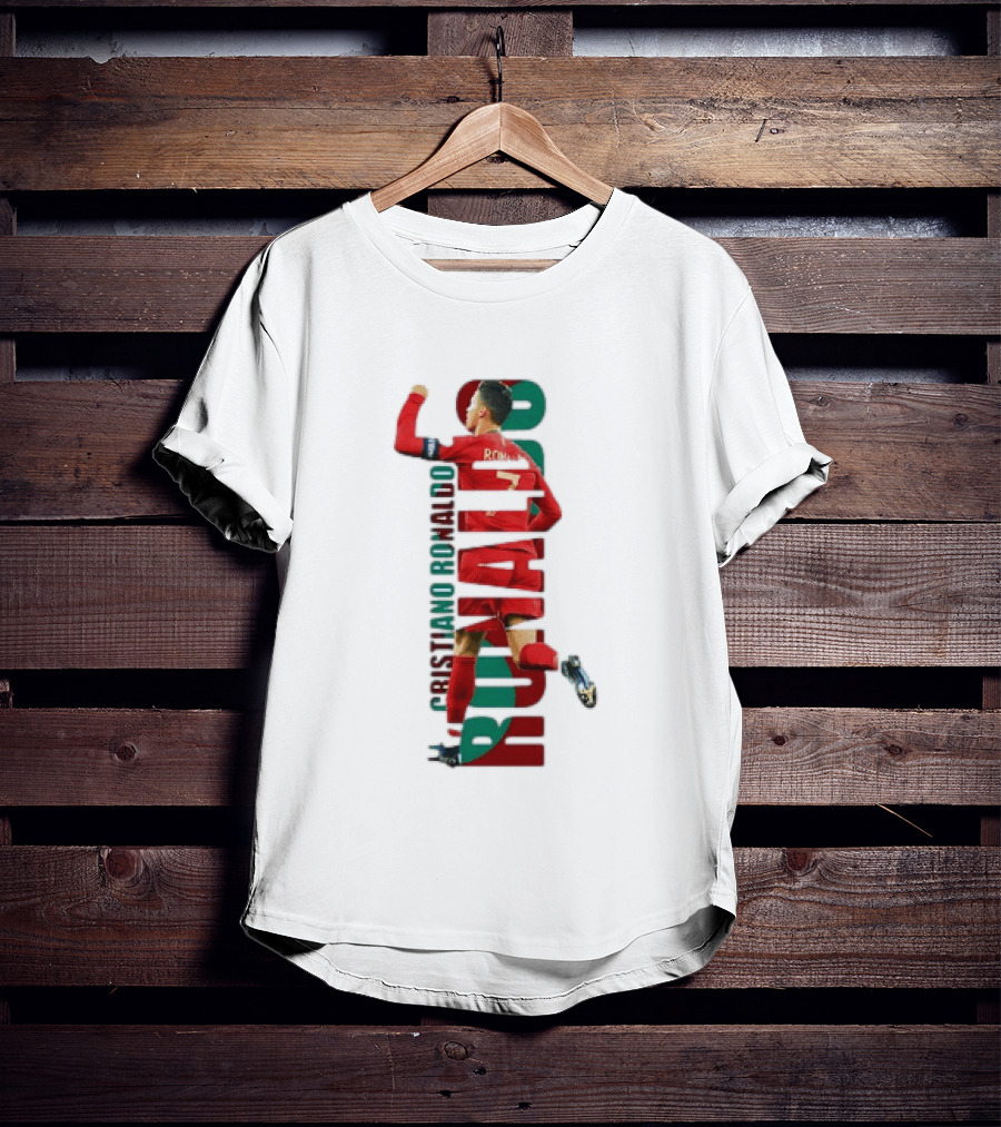 Cristiano Ronaldo Portugal Goal Celebration Number 7 Red Green T-Shirt