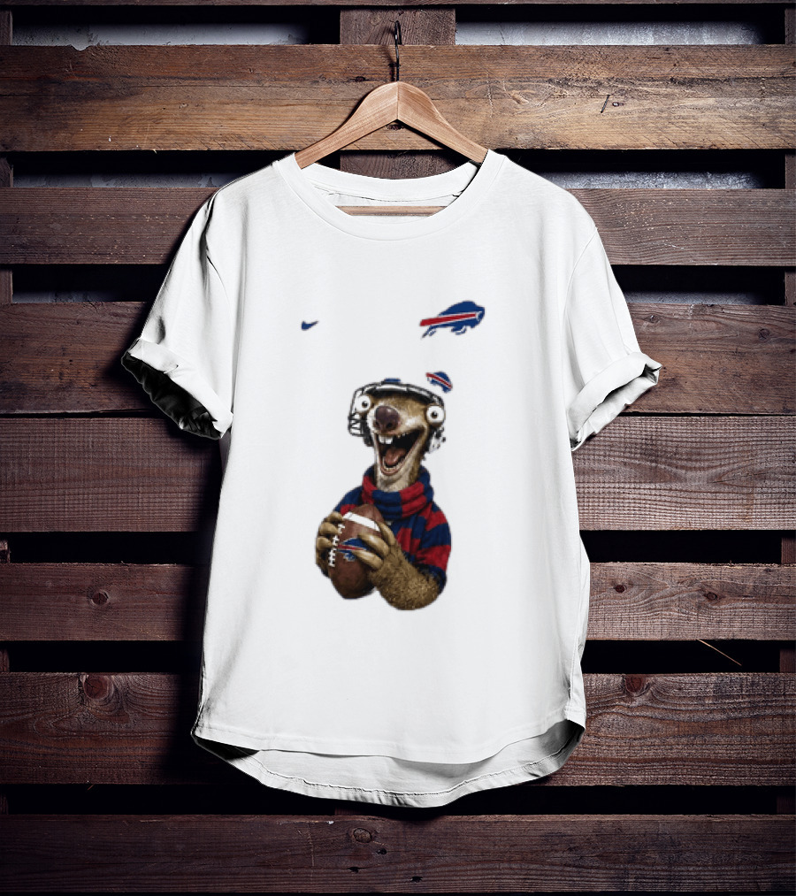 Sid The Sloth Buffalo Bills Football Helmet Scarf Iconic Team Fun T-Shirt