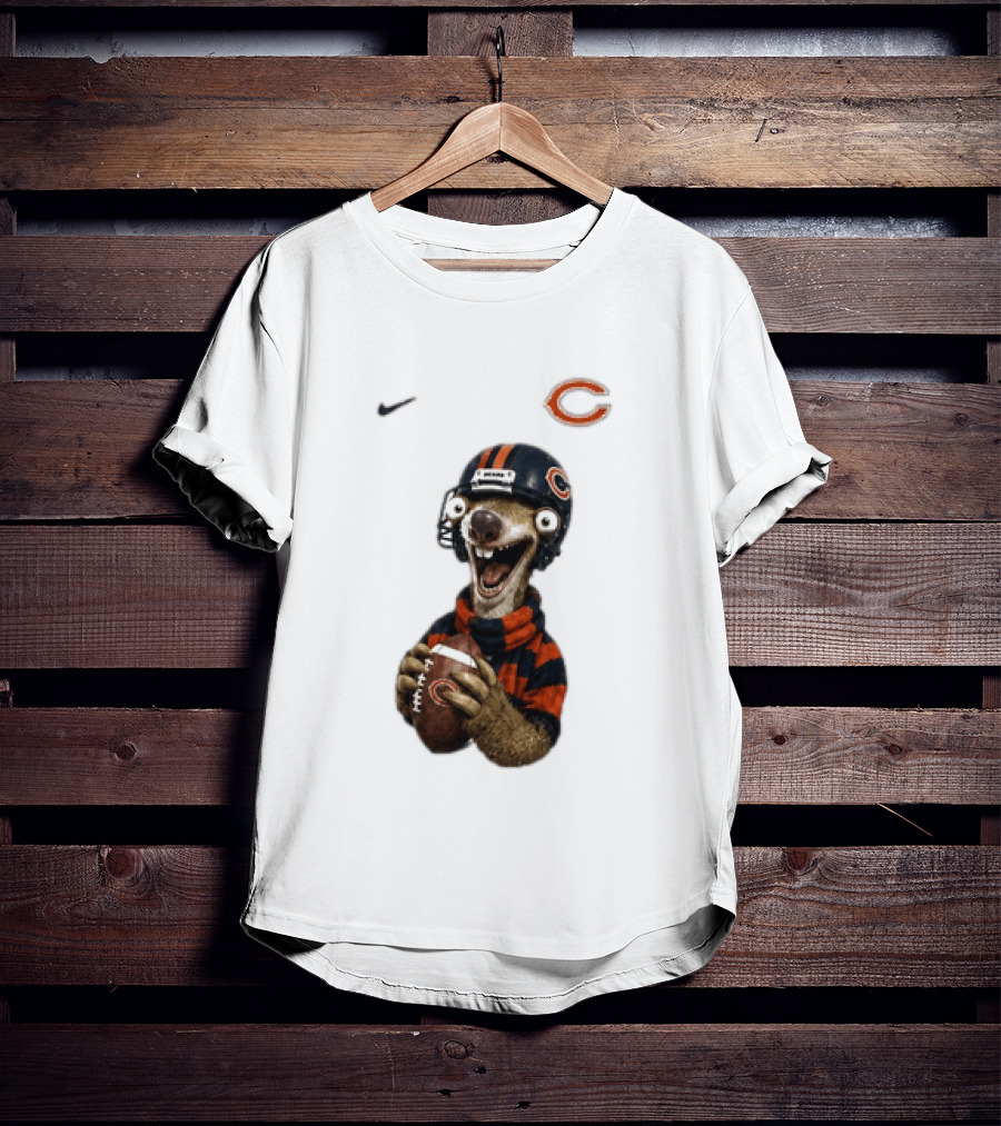 Sid The Sloth Chicago Bears Football Helmet Nike NFL Fan Gear T-Shirt