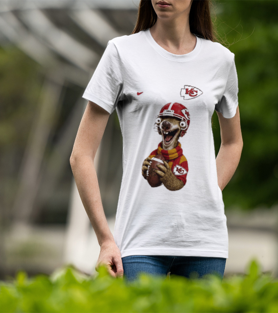 Sid The Sloth Kansas City Chiefs Helmet Football Fanatic T-Shirt