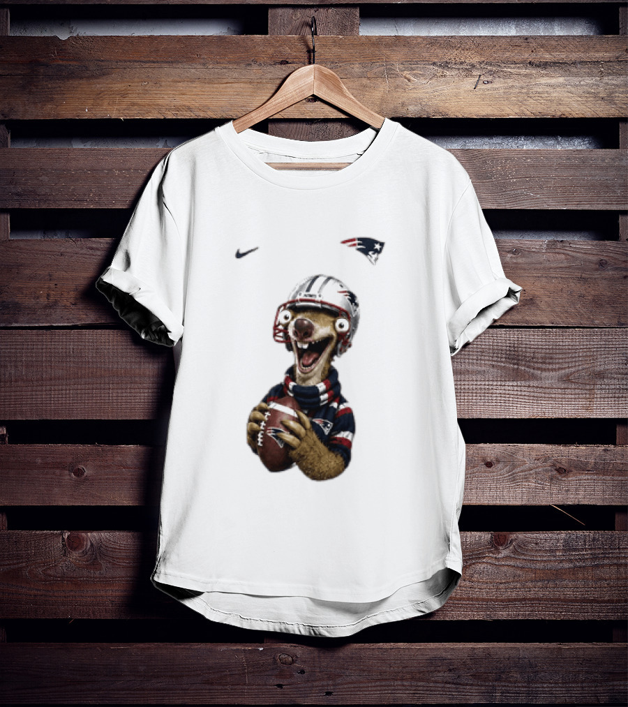 Sid The Sloth New England Patriots Football Helmet NFL Character Fan T-Shirt