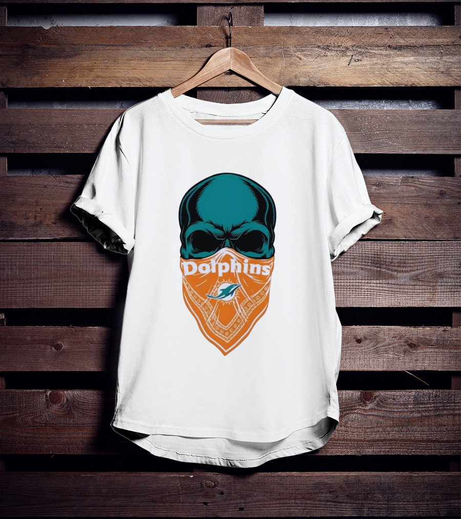 Miami Dolphins Skull Bandana With Team T-Shirt