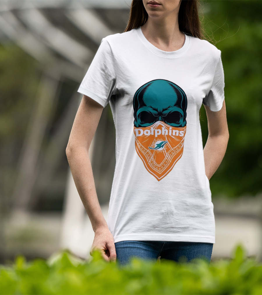 Miami Dolphins Skull Bandana With Team T-Shirt
