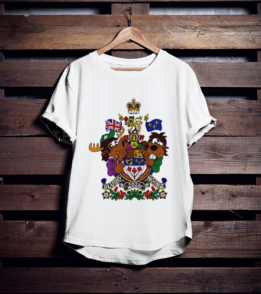 Slushy Noobz Canadian Crest Moose And Beaver 2026 T-Shirt