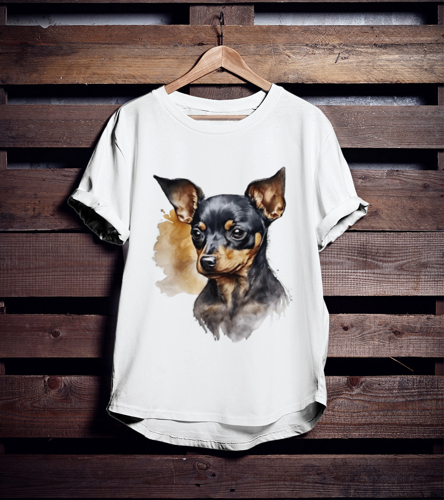Miniature Pinscher Dog Watercolor T-Shirt