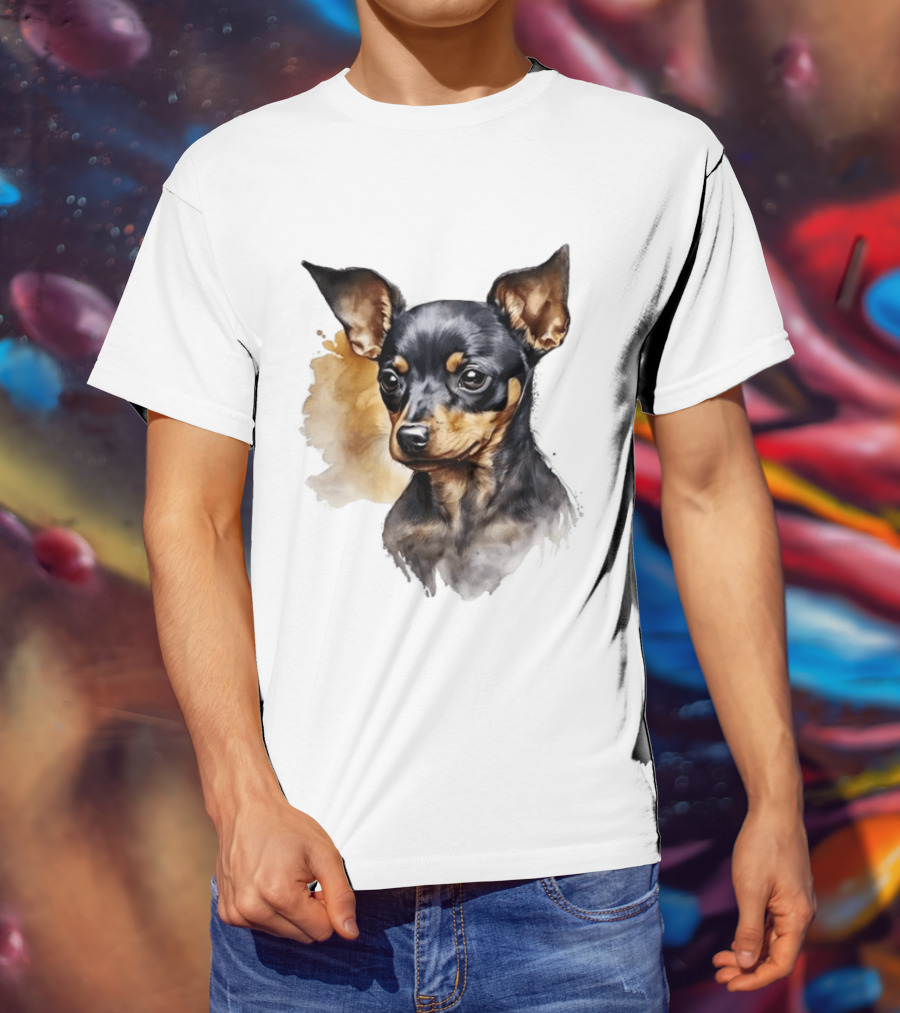 Miniature Pinscher Dog Watercolor T-Shirt