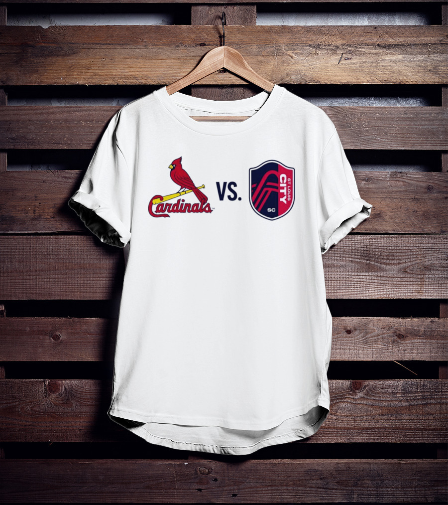 St Louis Cardinals Vs St Louis City SC Matchup T-Shirt