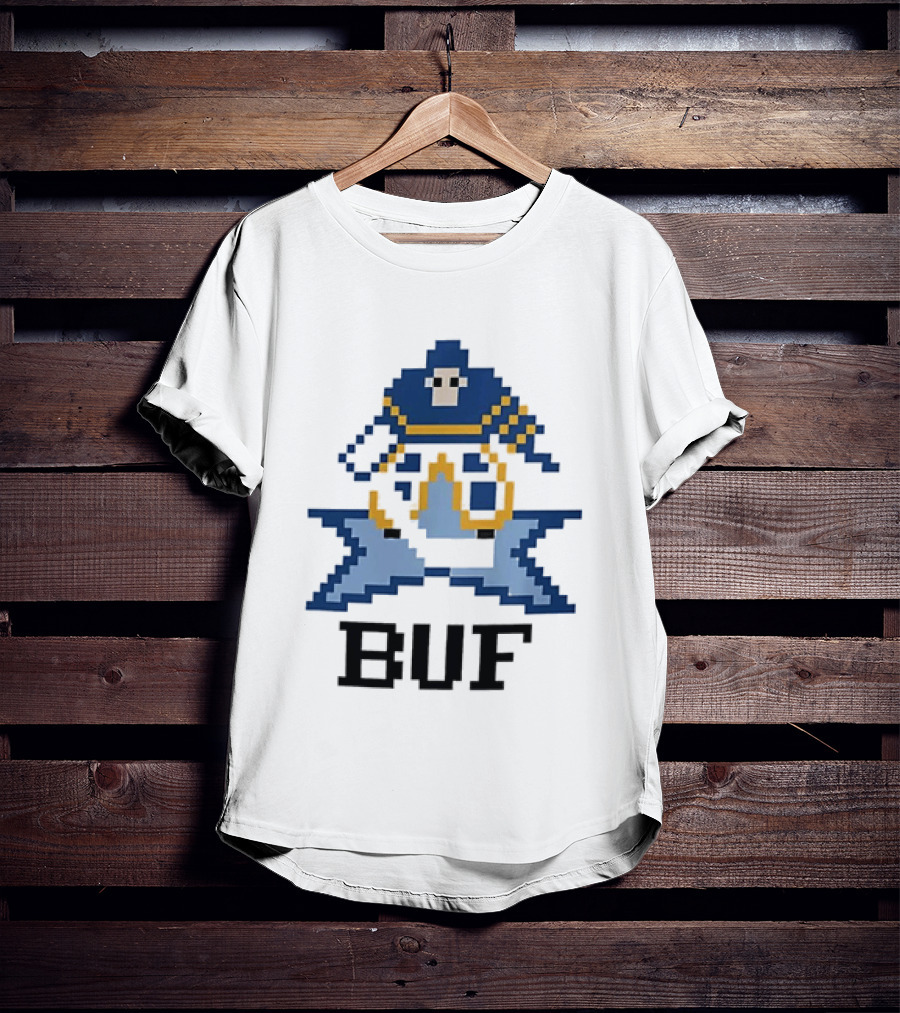 Pixelated Buffalo BUF Hockey Retro Game T-Shirt
