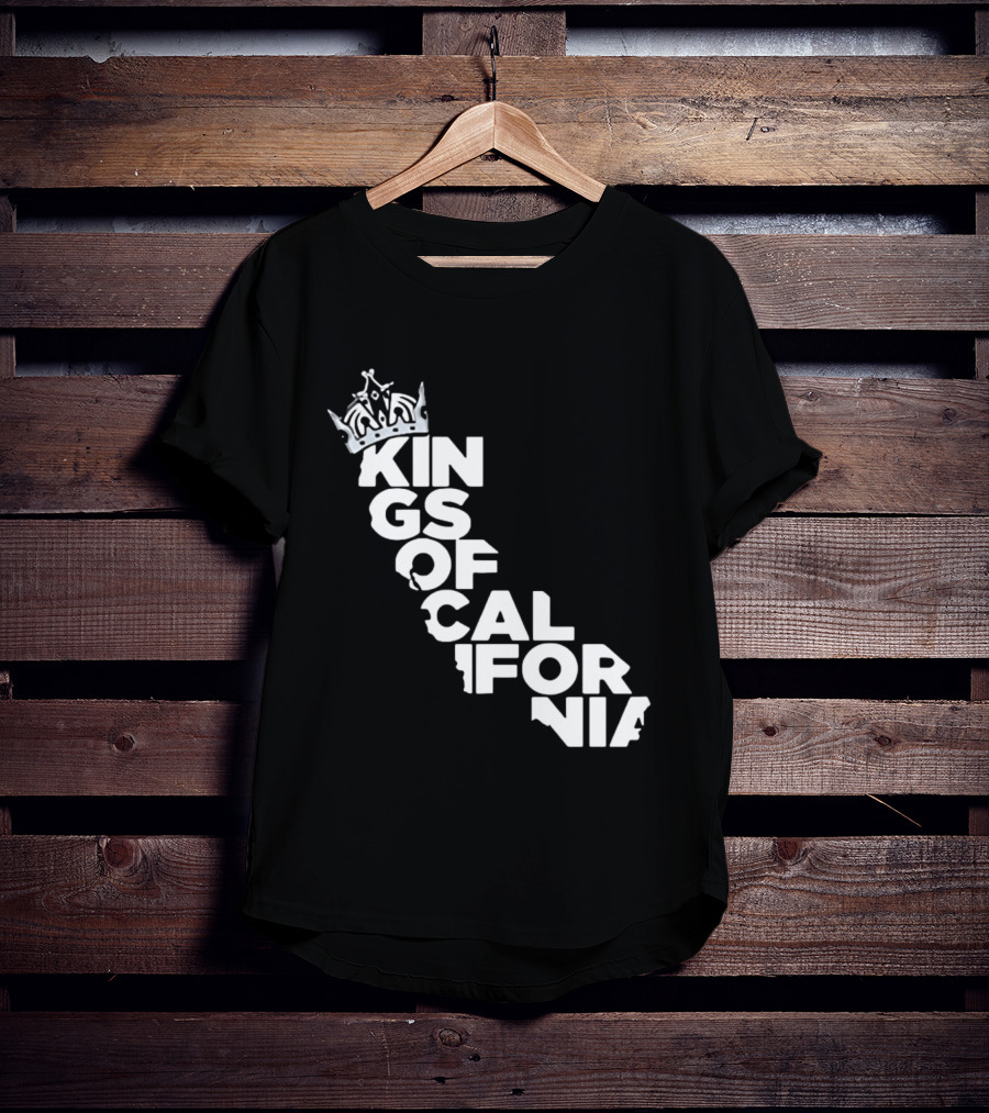 Kings Of California Crown Text Map T-Shirt