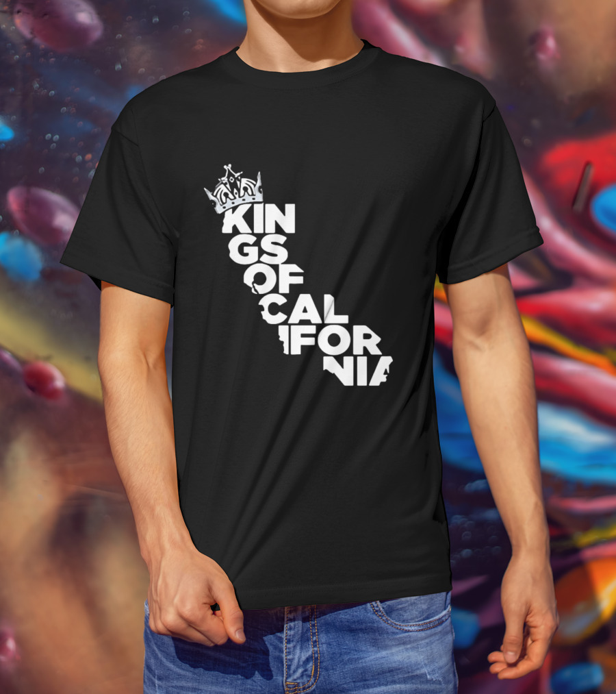 Kings Of California Crown Text Map T-Shirt