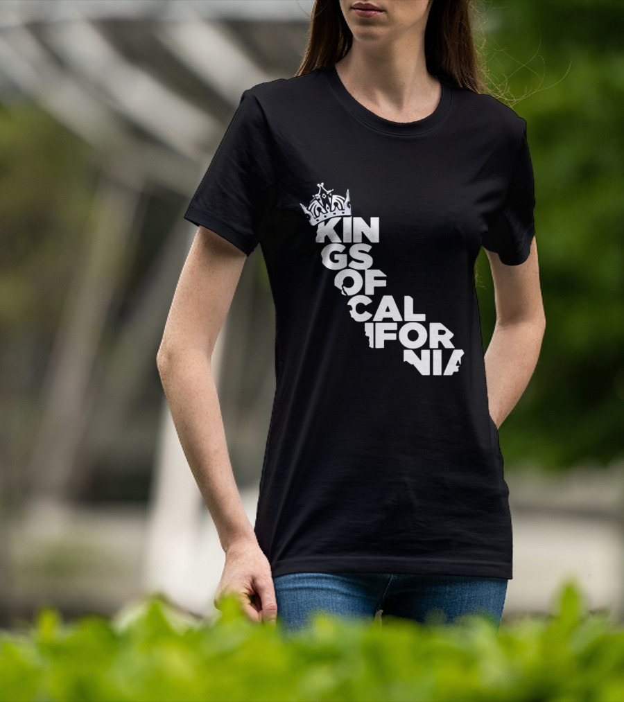 Kings Of California Crown Text Map T-Shirt