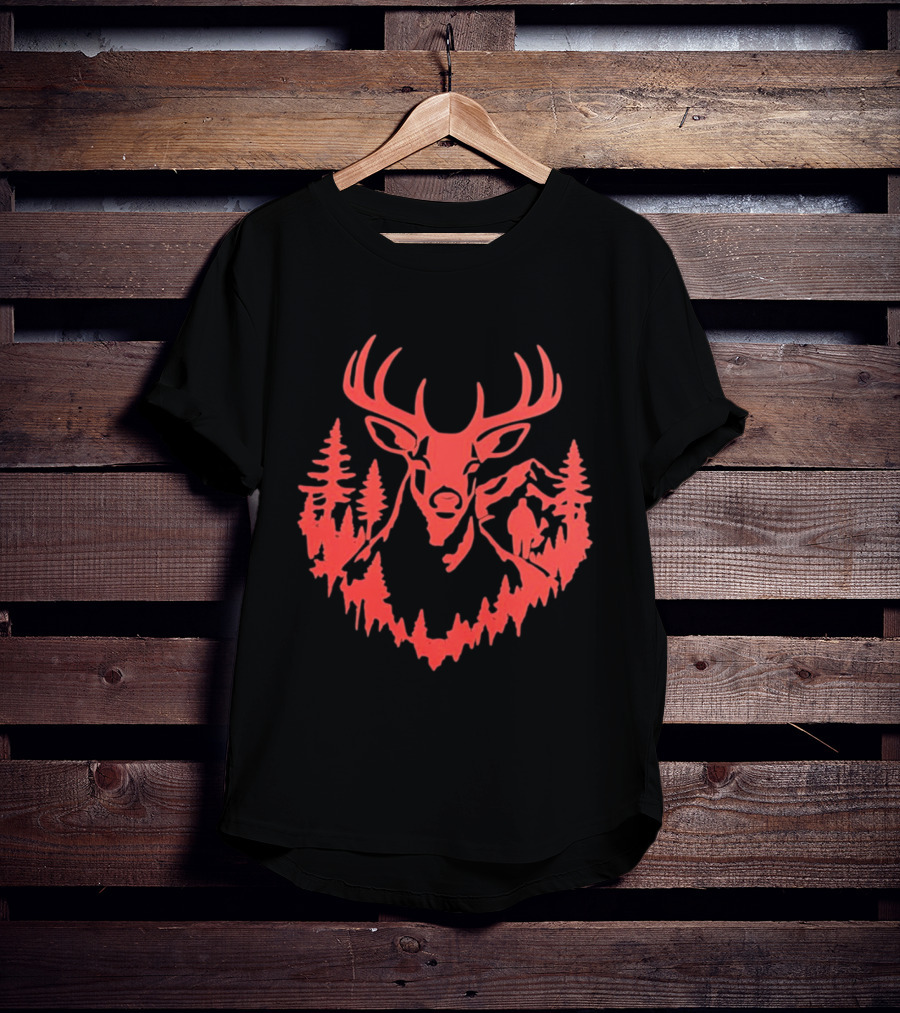 Mountain Forest Deer Outdoor Wilderness Hunter T-Shirt