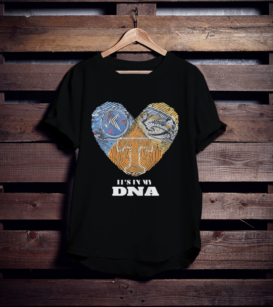 Tennessee Volunteers Heart It's In My DNA Fingerprint T-Shirt