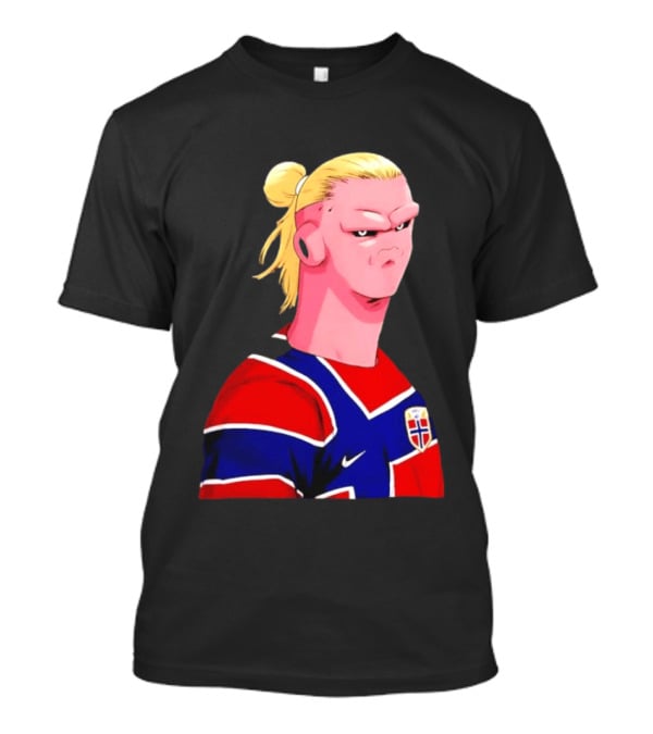 Erling Haaland Cartoon Norway National Football Team Norge T-Shirt