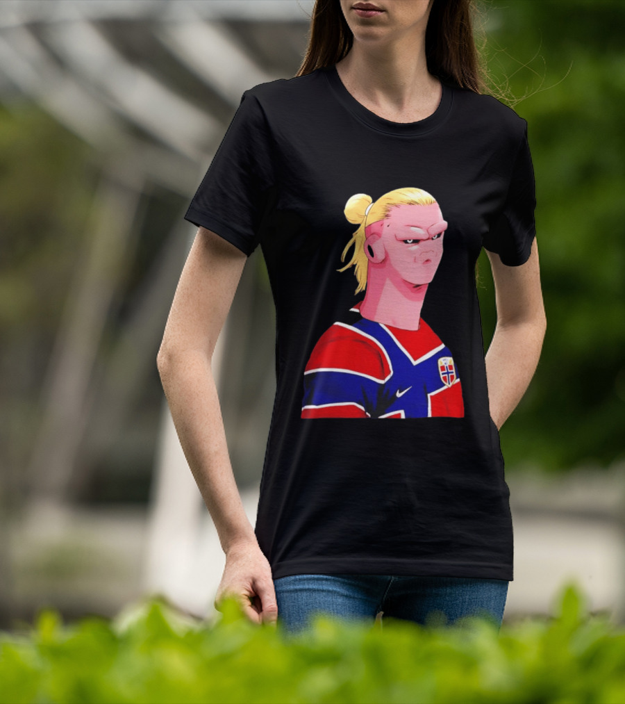 Erling Haaland Cartoon Norway National Football Team Norge T-Shirt