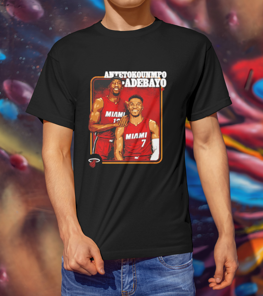 Antetokounmpo Adebayo Miami Heat Basketball T-Shirt