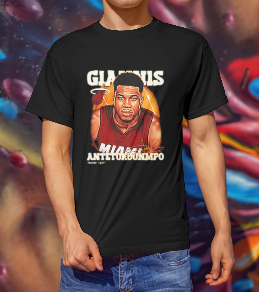 Giannis Antetokounmpo Miami Heat Airbrush T-Shirt