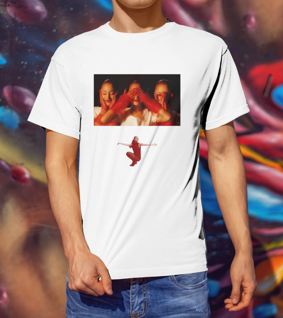 Ariana Grande Eternal Sunshine Red Gloves Three Faces Pose Music Album T-Shirt