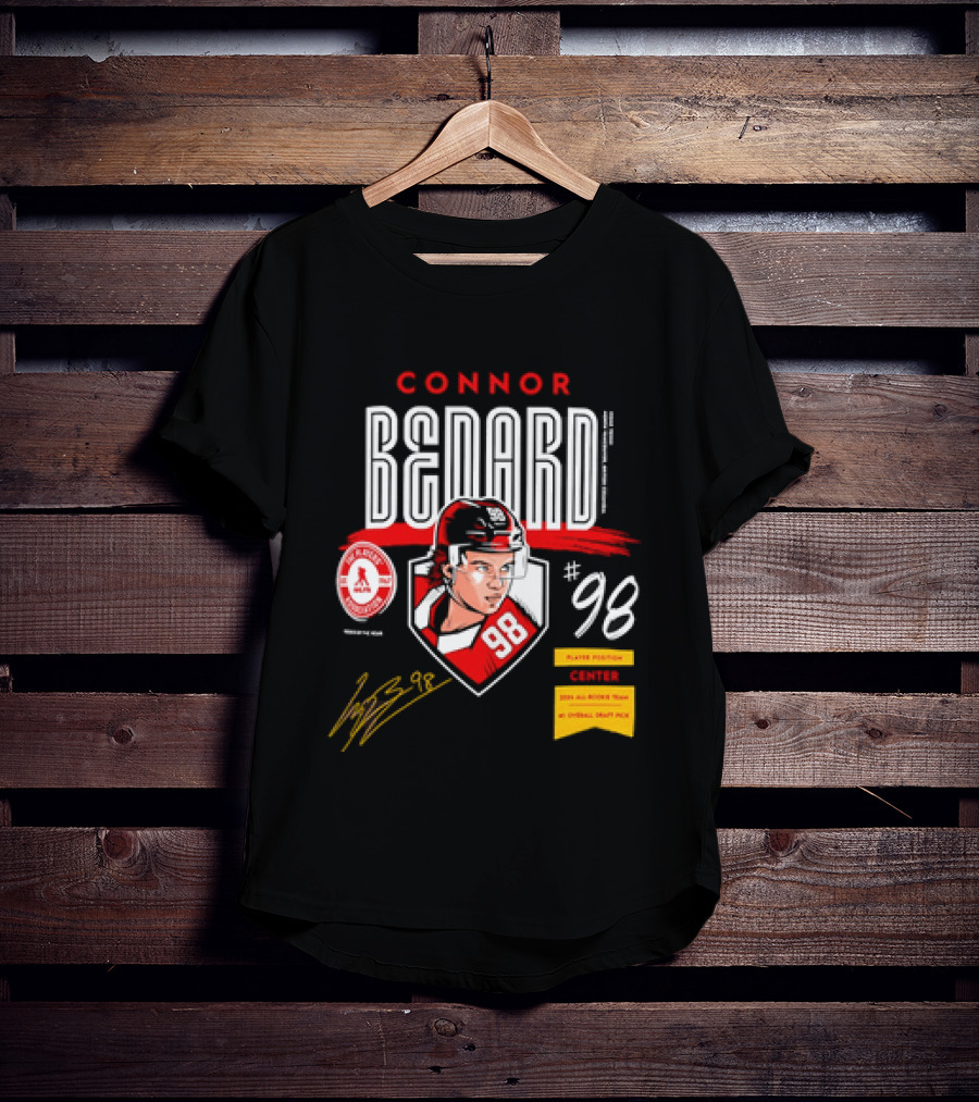 Connor Bedard Chicago Blackhawks #98 Rookie Spotlight Player Position Draft Pick T-Shirt