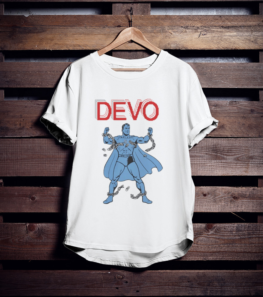Devo Superhero Comic Style Action Figure T-Shirt