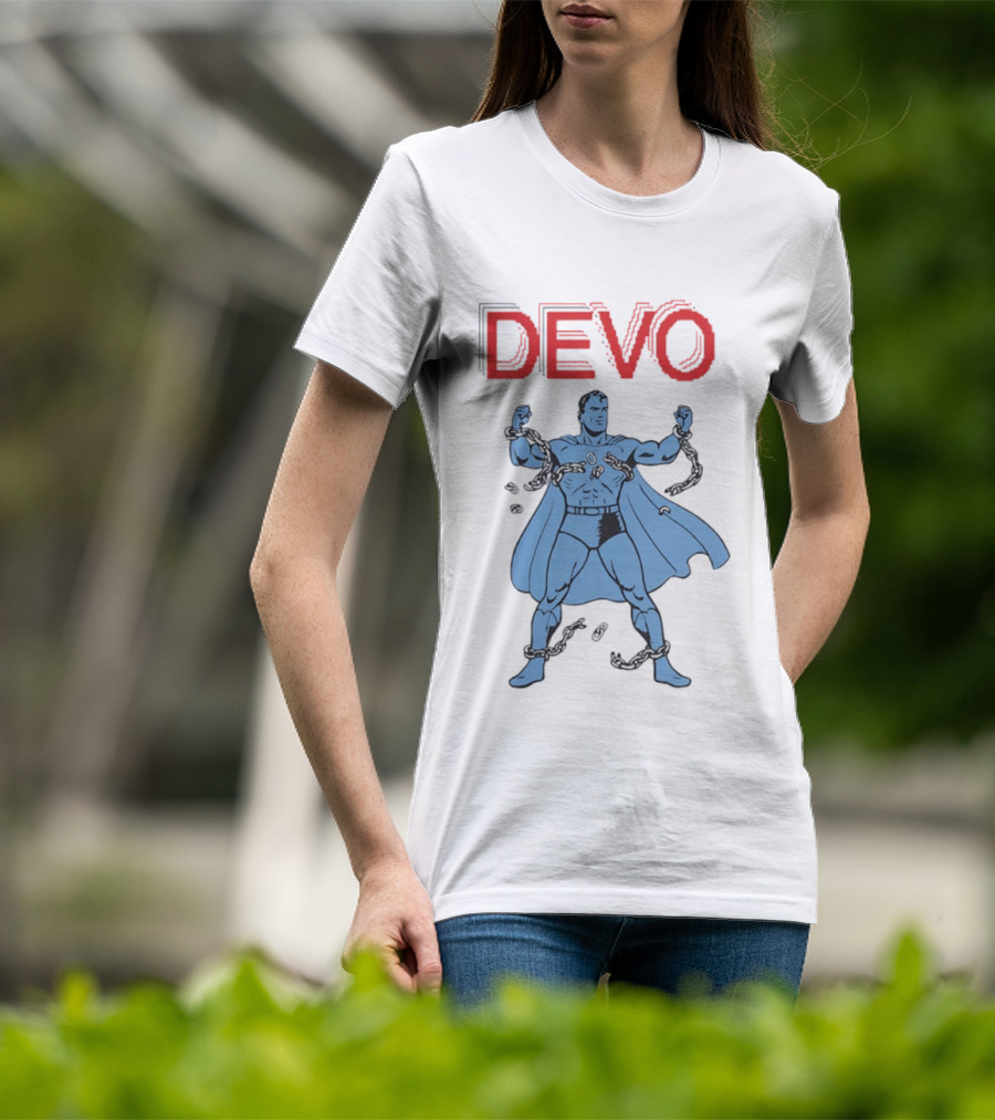 Devo Superhero Comic Style Action Figure T-Shirt