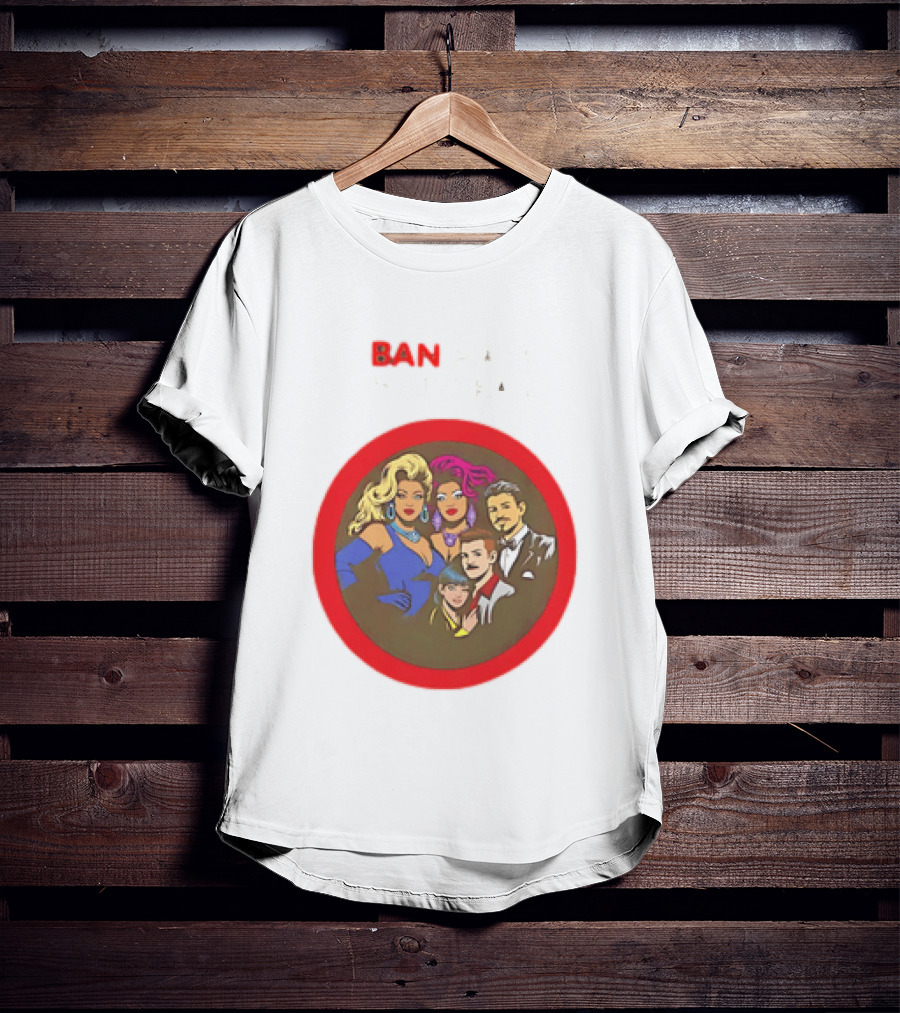 Ban Hate Not Drag Retro LGBTQ+ Inclusive Message T-Shirt