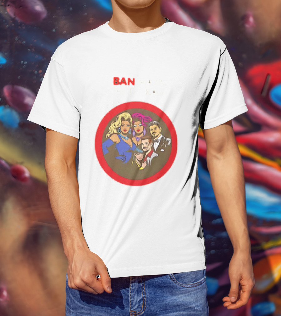 Ban Hate Not Drag Retro LGBTQ+ Inclusive Message T-Shirt