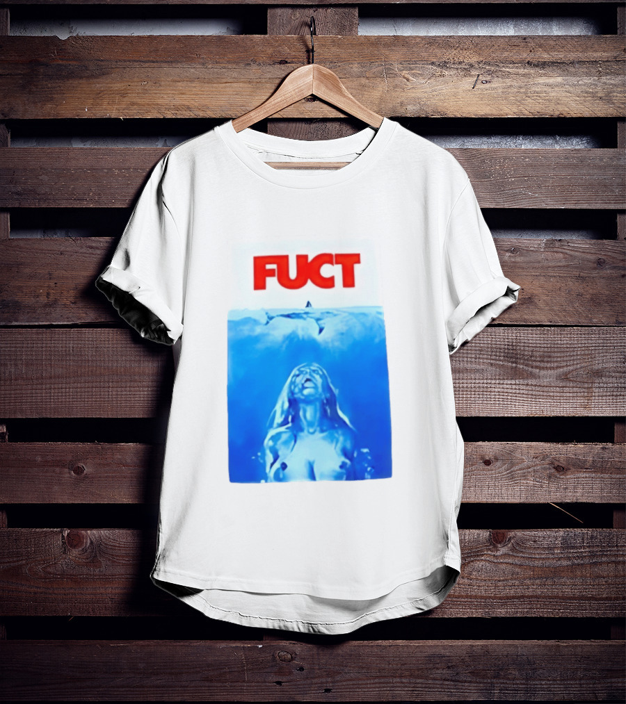 FUCT Jaws Ocean Shark Woman Swimming T-Shirt