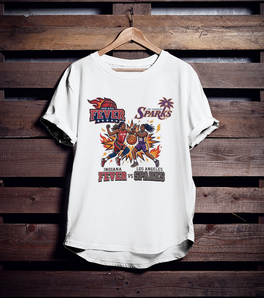 Indiana Fever Vs Los Angeles Sparks Basketball Players T-Shirt