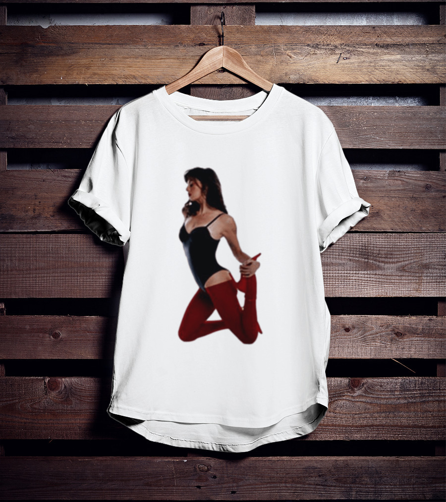 Rebecca Black Age Of The Exhibitionist Red Bodysuit And Stockings T-Shirt