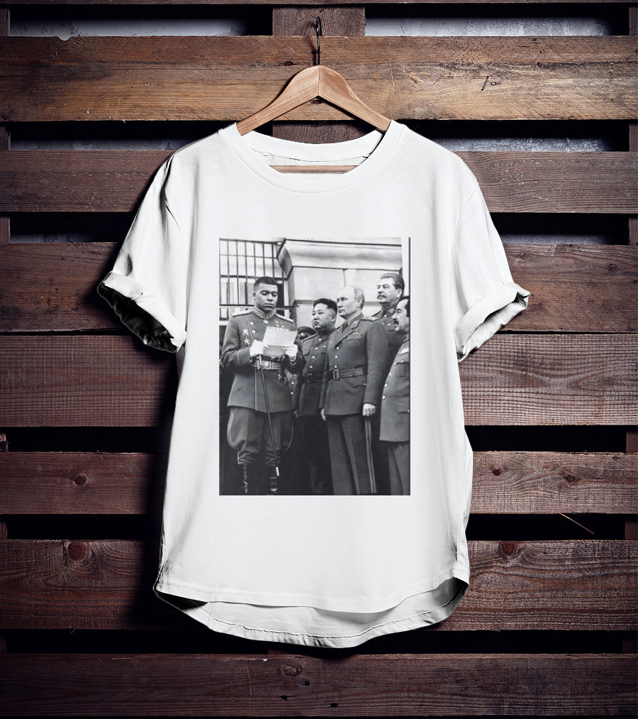 Kylian Mbappé In Historical Dictator Military Uniform Speech Photo T-Shirt