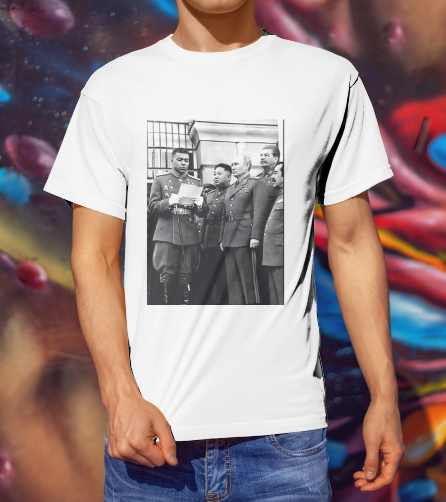 Kylian Mbappé In Historical Dictator Military Uniform Speech Photo T-Shirt