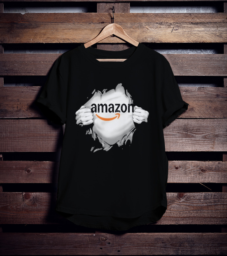 Amazon Ripped Chest Superhero Torn Employee T-Shirt