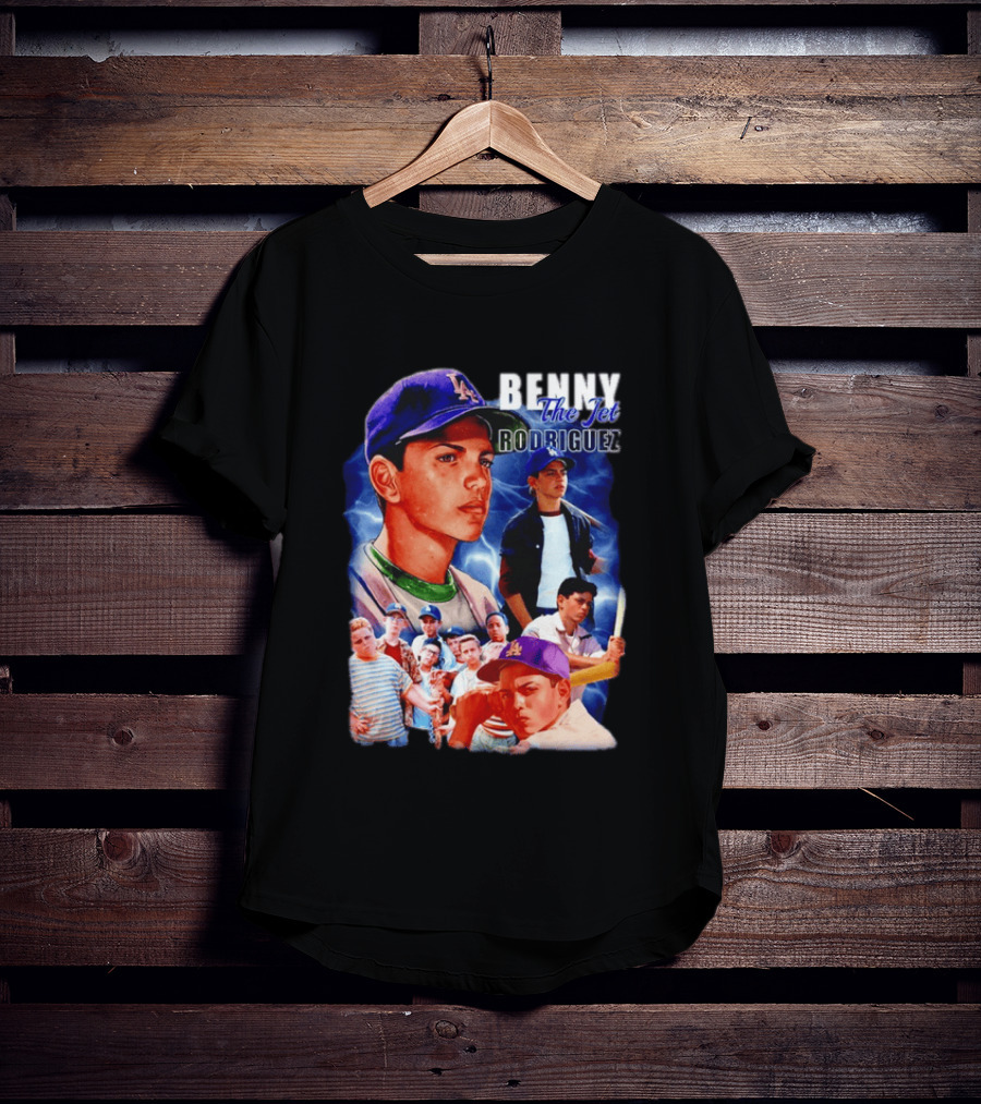 Benny The Jet Rodriguez Sandlot Baseball Movie Iconic Character Collage T-Shirt
