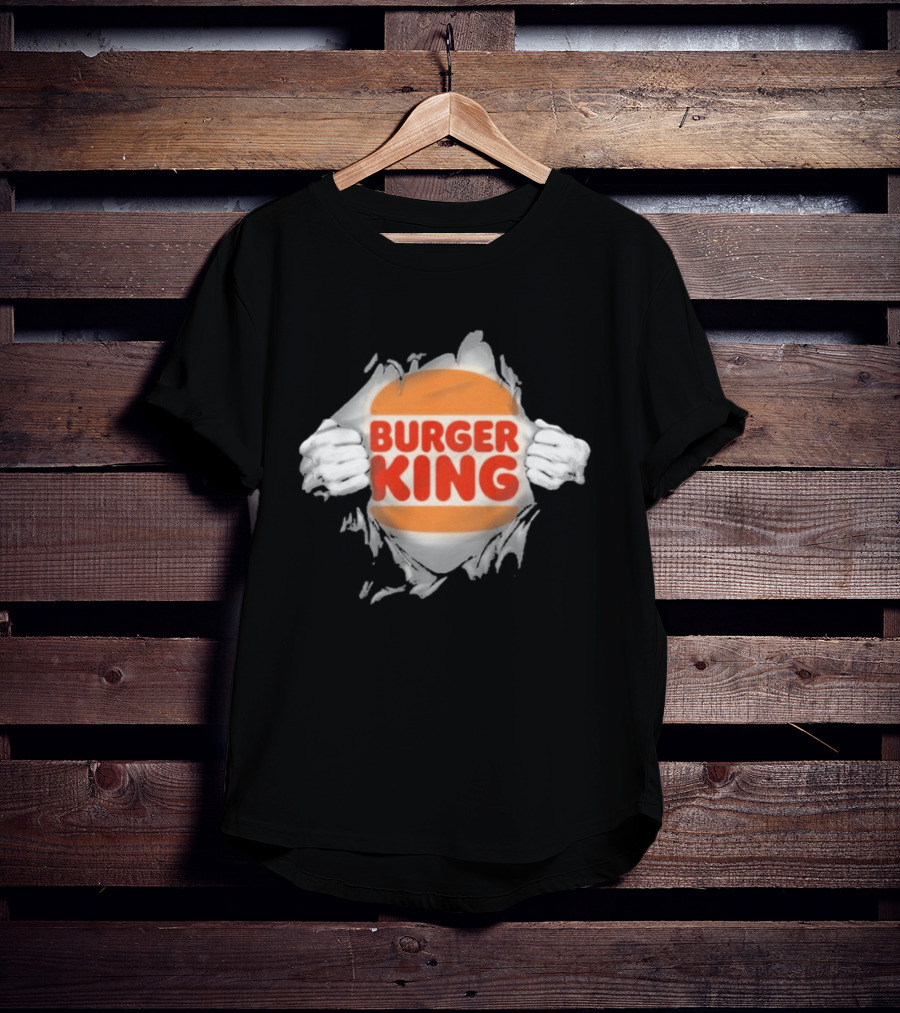 Burger King Ripped Chest Superhero Torn Employee T-Shirt