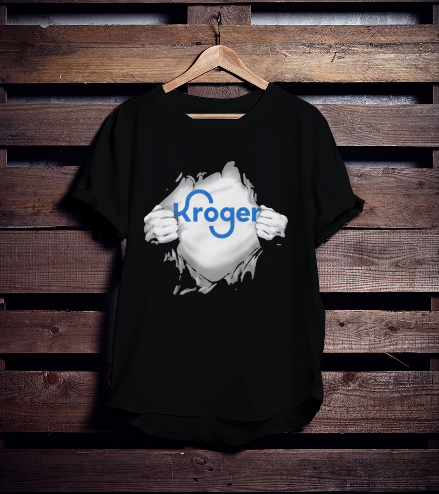 Kroger Ripped Chest Superhero Torn Employee T-Shirt