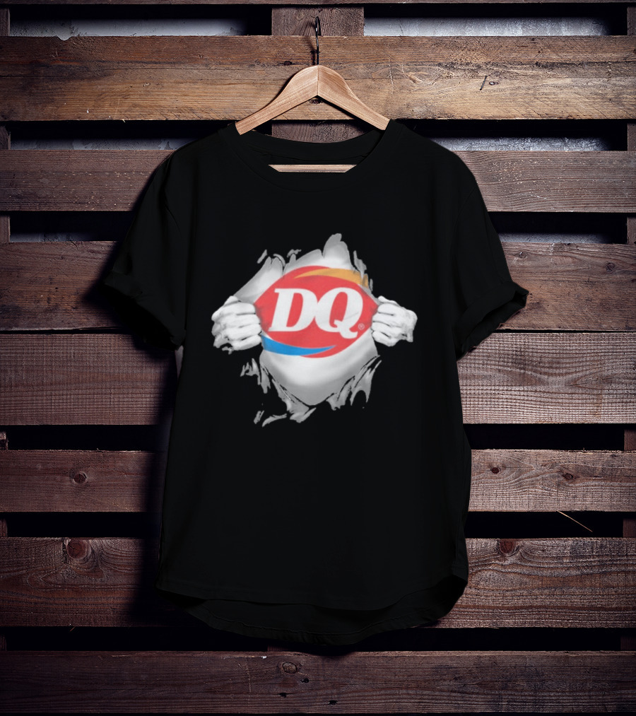Dairy Queen DQ Superhero Ripped Chest Torn Employee T-Shirt
