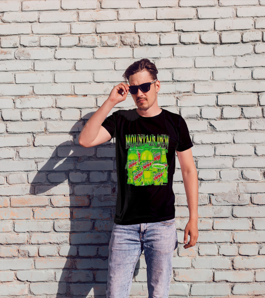 Mountain Dew Green Beverage Collection Bottles And Cans T-Shirt