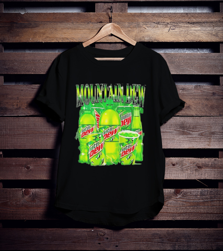 Mountain Dew Green Beverage Collection Bottles And Cans T-Shirt