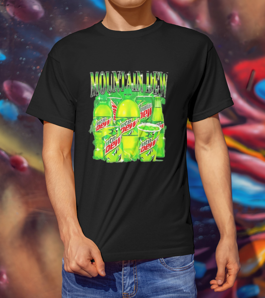 Mountain Dew Green Beverage Collection Bottles And Cans T-Shirt
