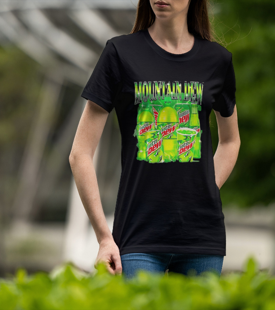 Mountain Dew Green Beverage Collection Bottles And Cans T-Shirt