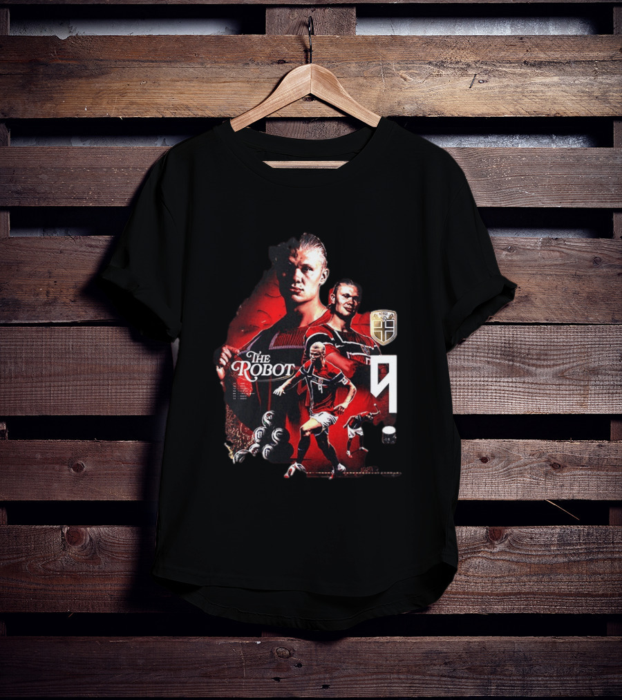 Erling Haaland Norway The Robot 9 Football Legend Norway Crest T-Shirt