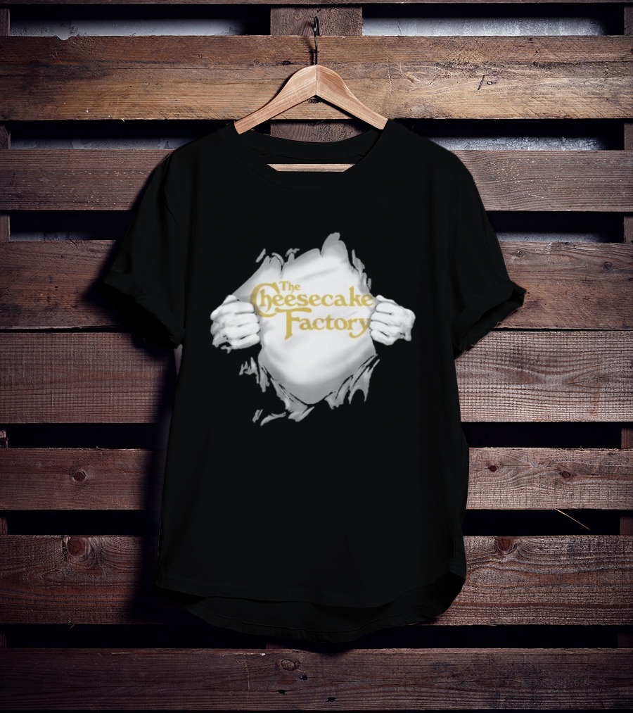 The Cheesecake Factory Ripped Chest Superhero Torn Employee T-Shirt