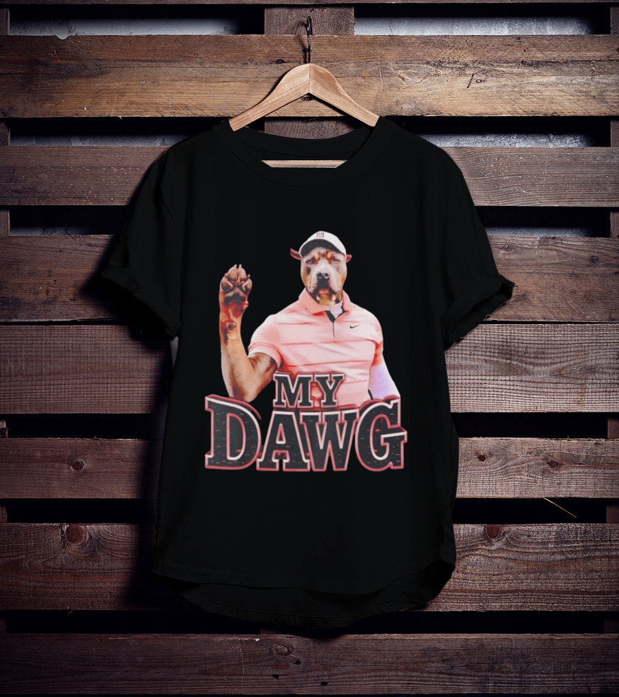 Tiger Woods Golfing Pitbull My Dawg T-Shirt