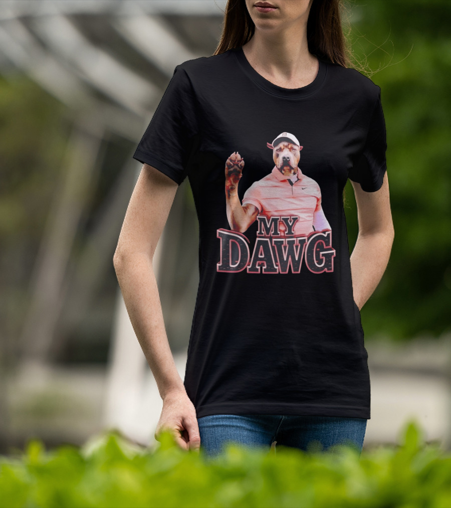 Tiger Woods Golfing Pitbull My Dawg T-Shirt