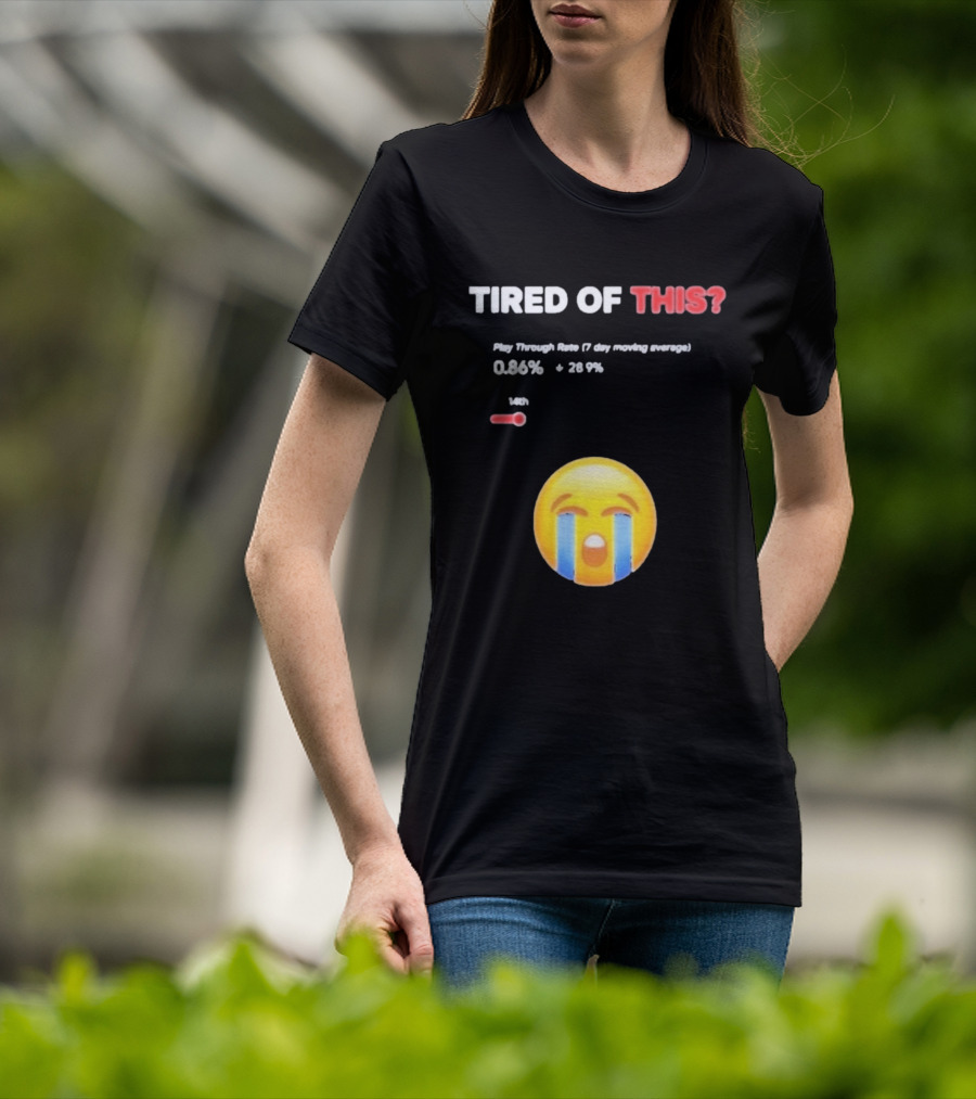 Tired Of This Play Through Rate 0.86% Crying Emoji Trend T-Shirt